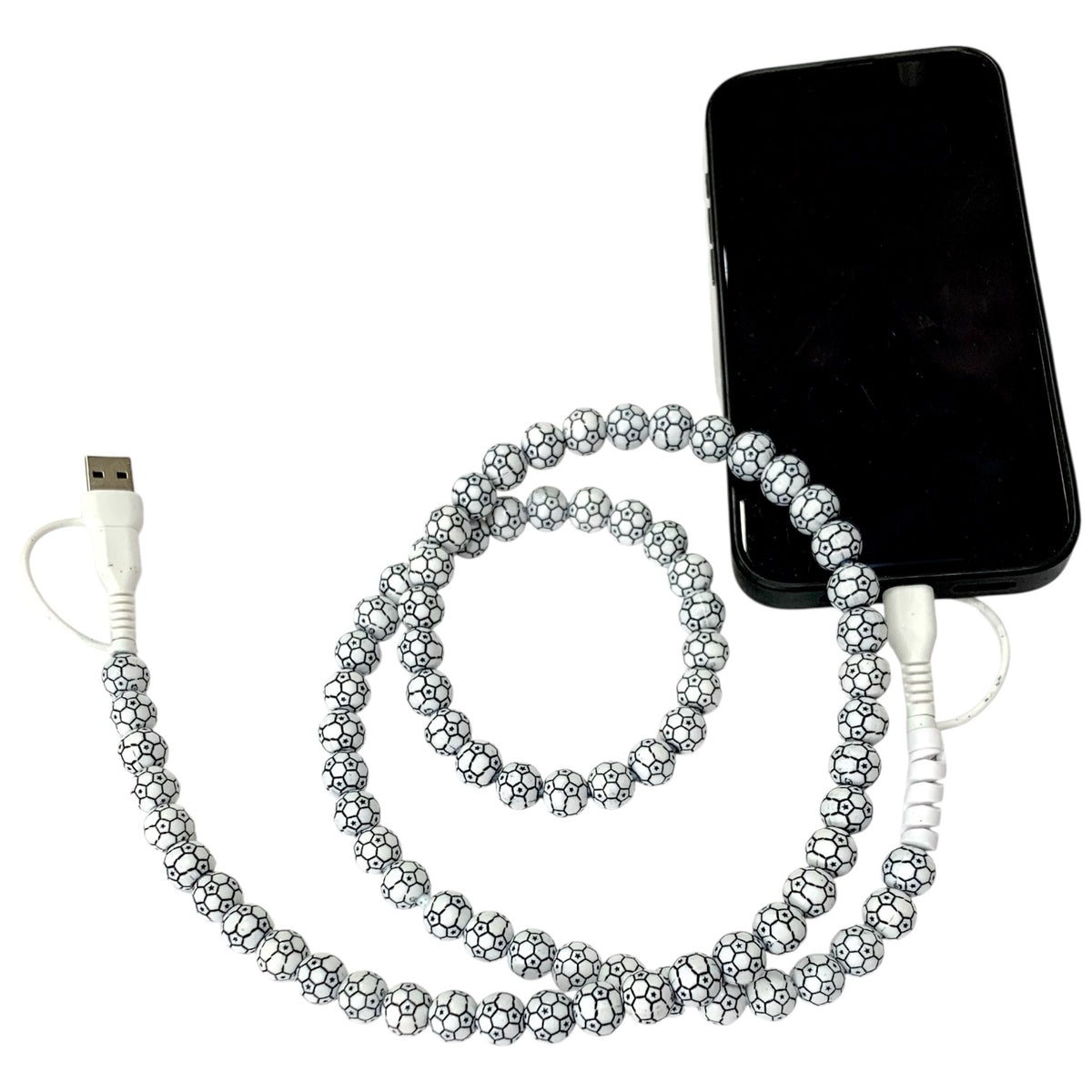 Beaded Phone Charger • Soccer Charging Cord