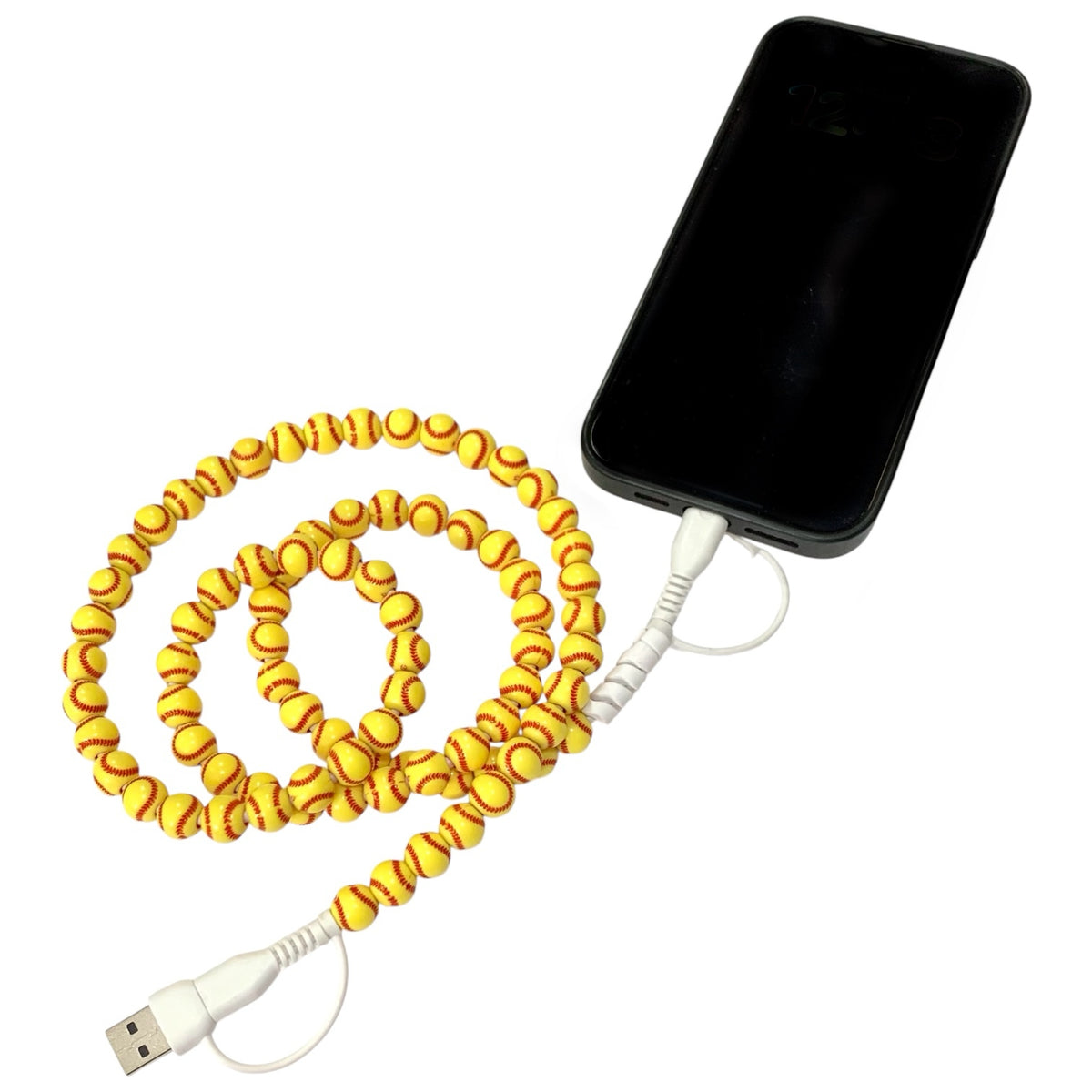 Beaded Phone Charger • Softball Charging Cord