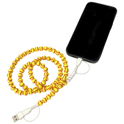 Beaded Phone Charger • Softball Charging Cord