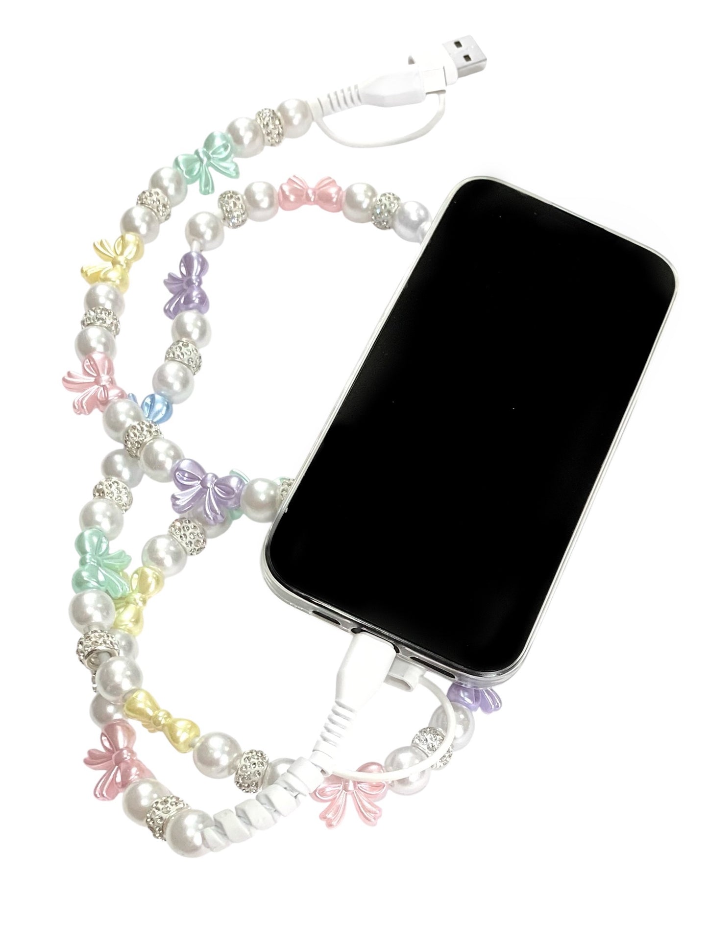 Beaded Phone Charger • Blissful Bows w/ Rhinestones