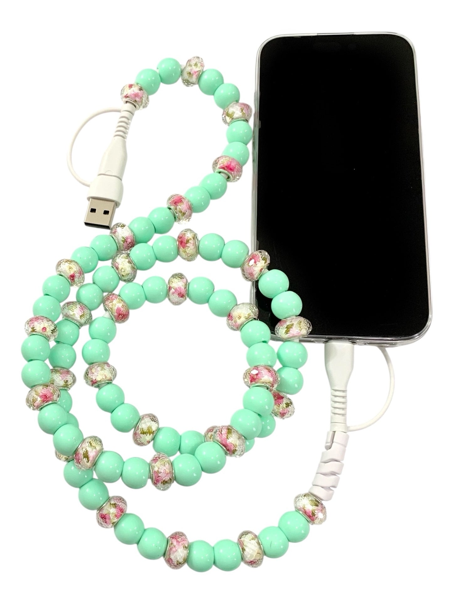 Beaded Phone Charger • Blooming Garden