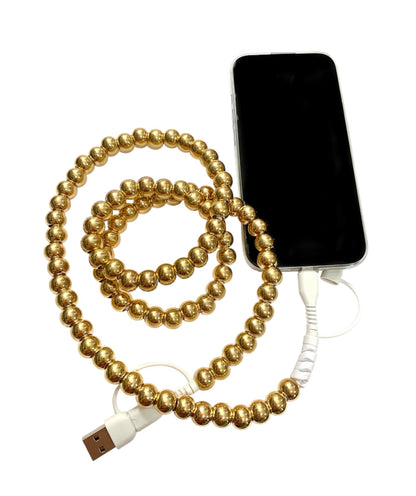 Beaded Phone Charger • Gold Rush