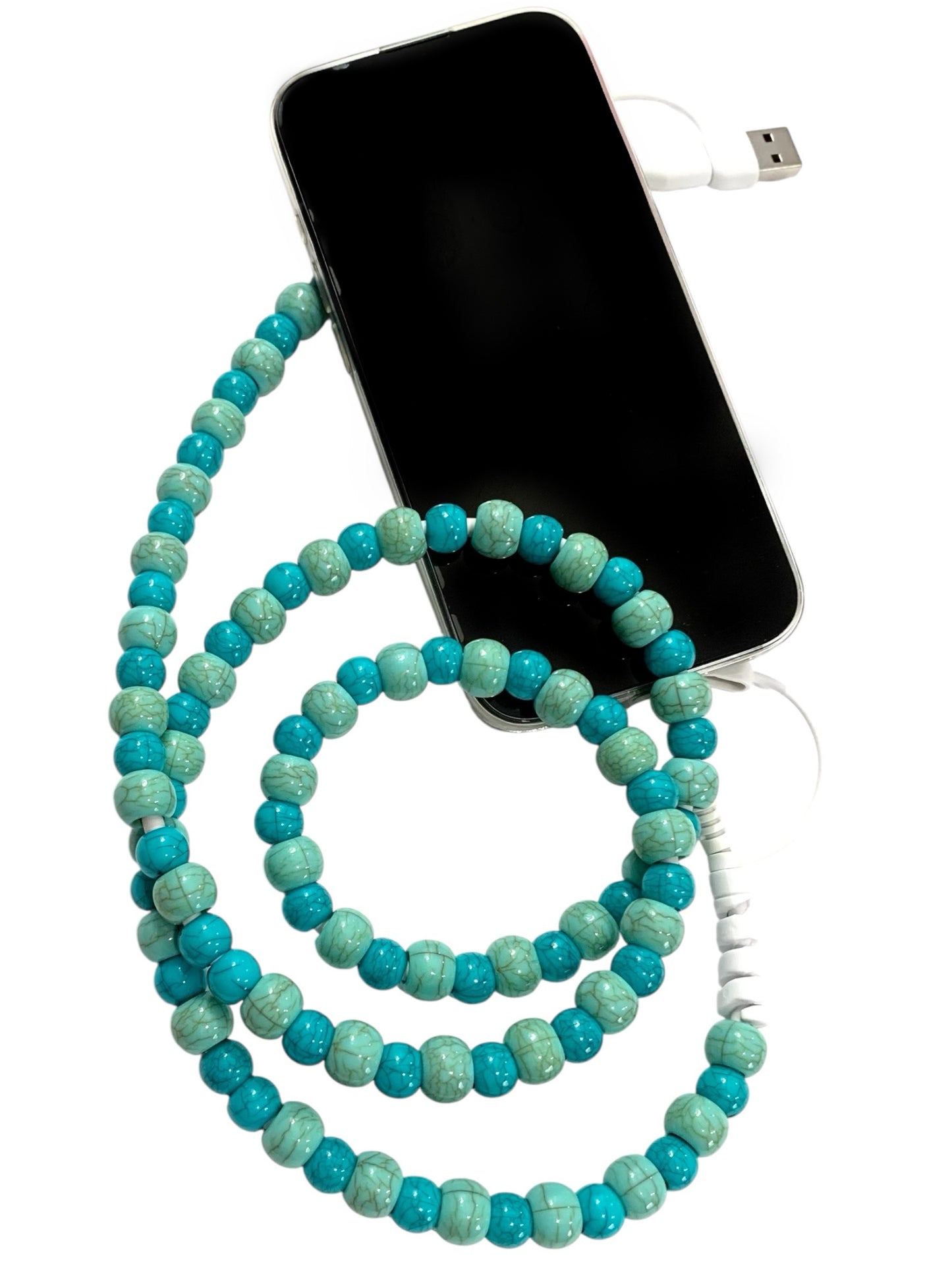 Beaded Phone Charger • Forever Turquoise