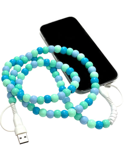 Beaded Phone Charger • Sea Breeze