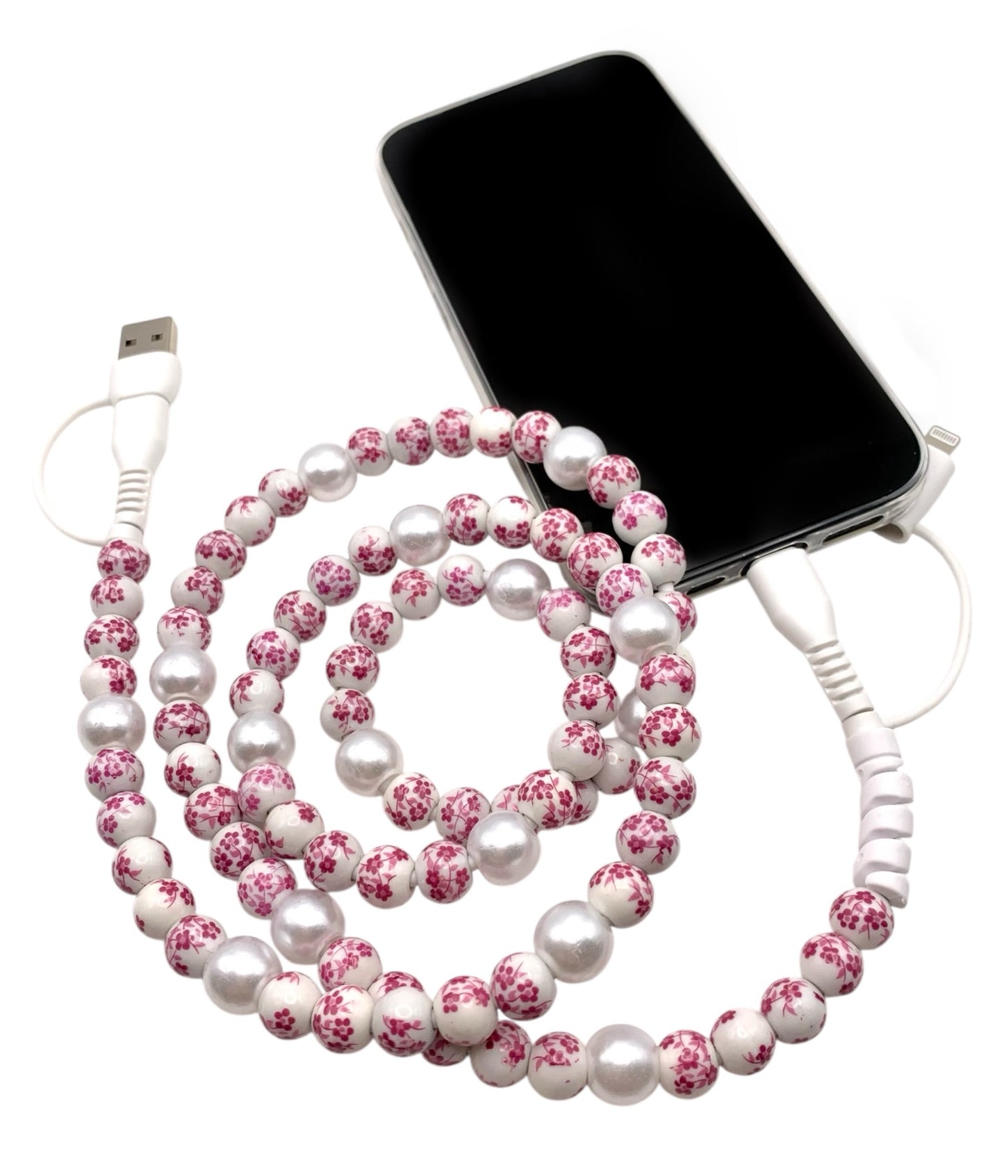 Beaded Phone Charger • Rosey Petals