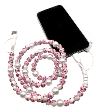 Beaded Phone Charger • Rosey Petals