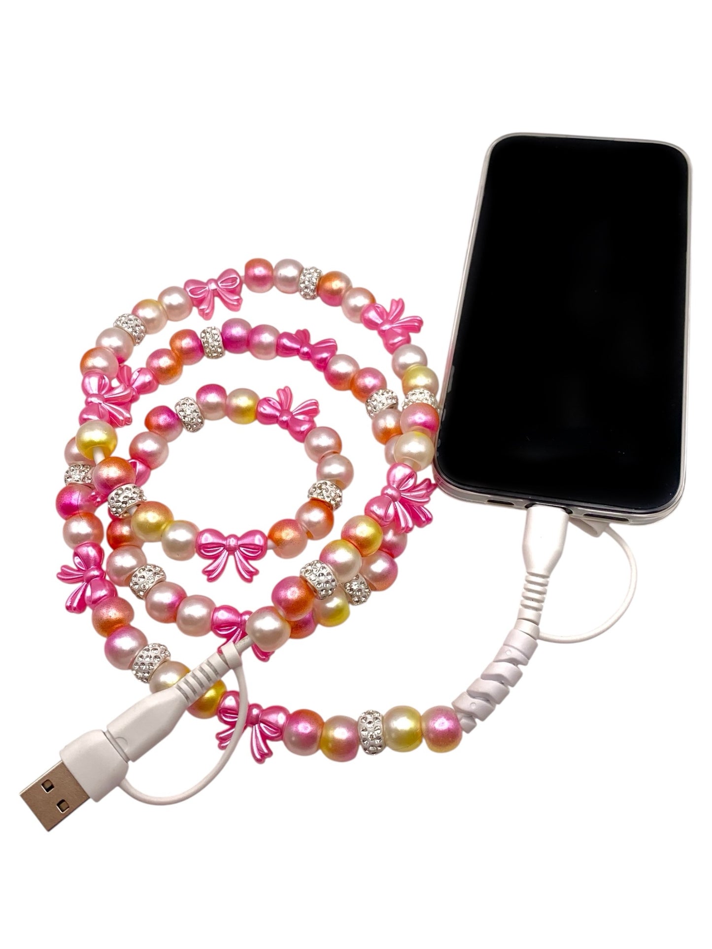 Beaded Phone Charger • Sweet Swirls