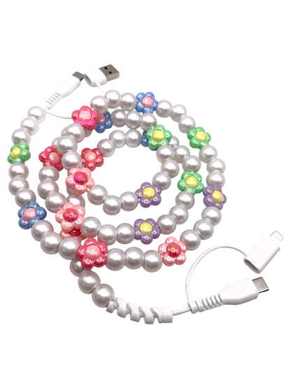 Beaded Phone Charger • Petals & Pearls