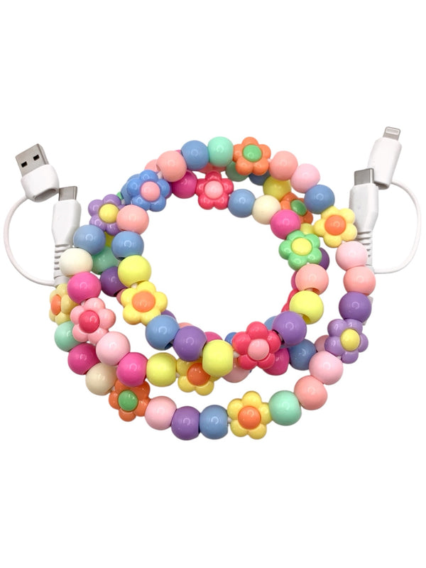 Beaded Phone Charger • Flower Power