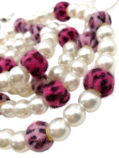 Beaded Phone Charger • Pink Safari