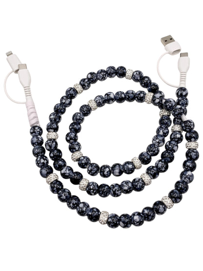 Beaded Phone Charger • Midnight Twinkle