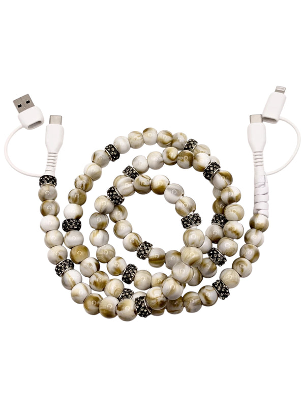 Beaded Phone Charger • Sandstone