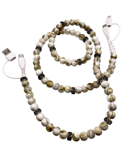 Beaded Phone Charger • Sandstone