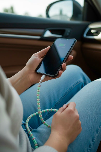Beaded Phone Charger • Blooming Garden