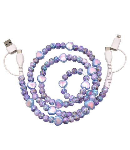 Beaded Phone Charger • Purple Sweetheart