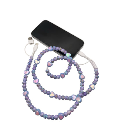 Beaded Phone Charger • Purple Sweetheart