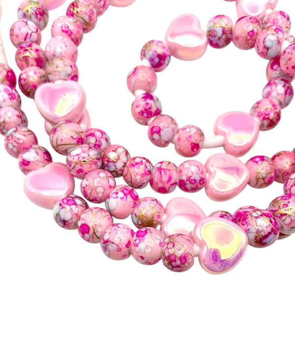 Beaded Phone Charger • Pink Sweetheart
