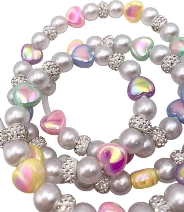 Beaded Phone Charger • Rhinestone Candy Hearts