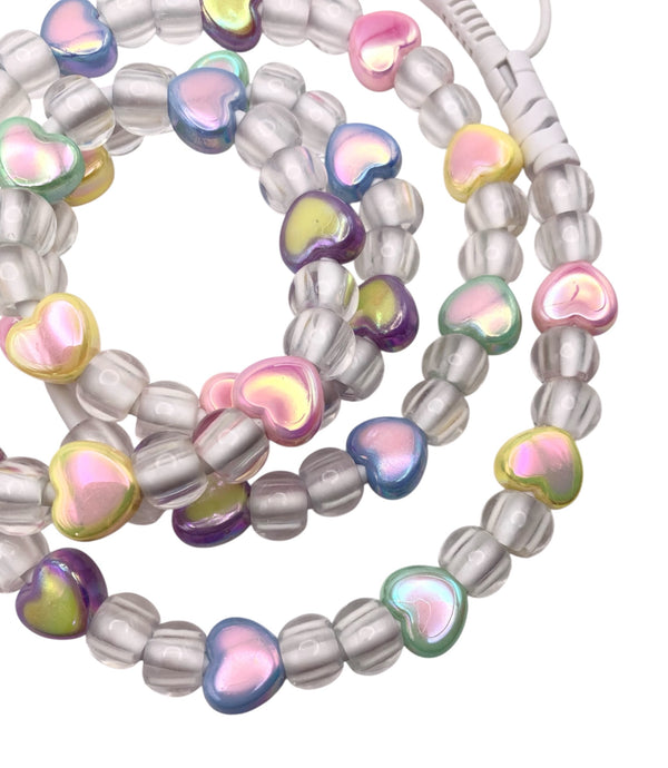 Beaded Phone Charger • Candy Hearts