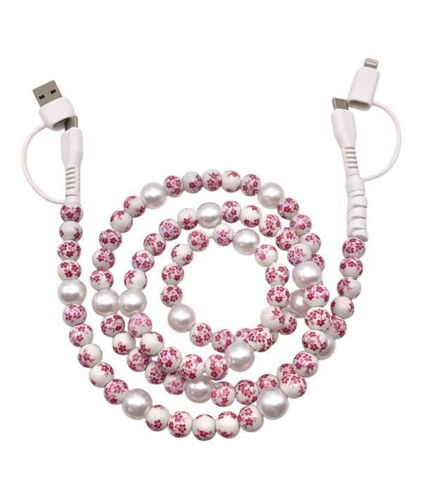 Beaded Phone Charger • Rosey Petals