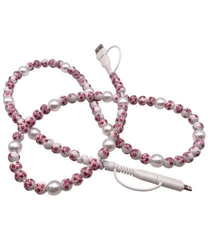 Beaded Phone Charger • Rosey Petals