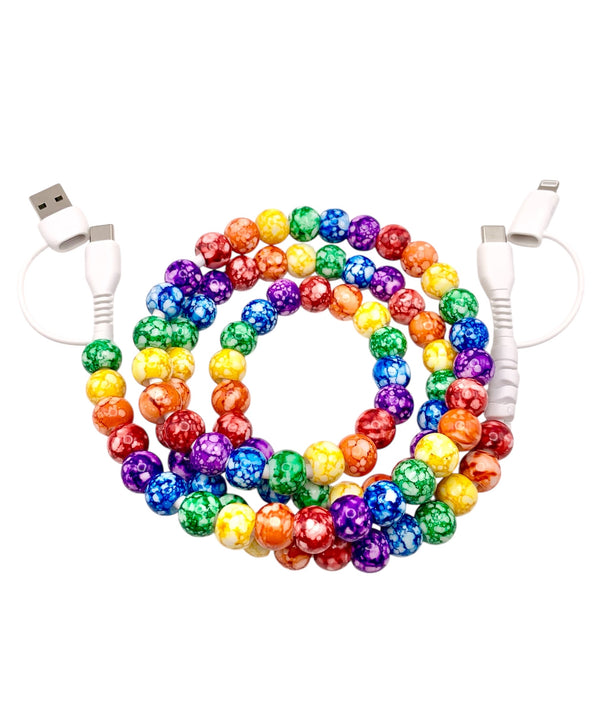 Beaded Phone Charger • Over The Rainbow