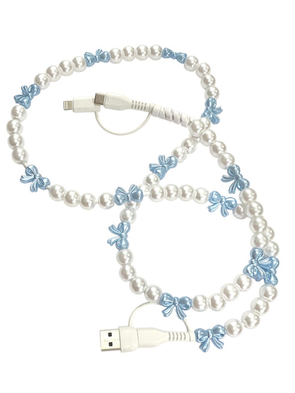Beaded Phone Charger • Blue Bell