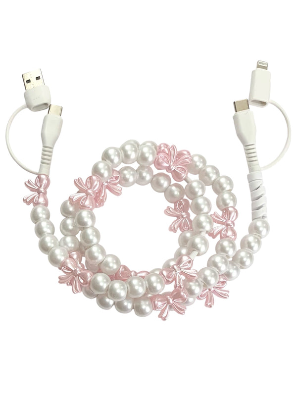 Beaded Phone Charger • Darling Pink Bows
