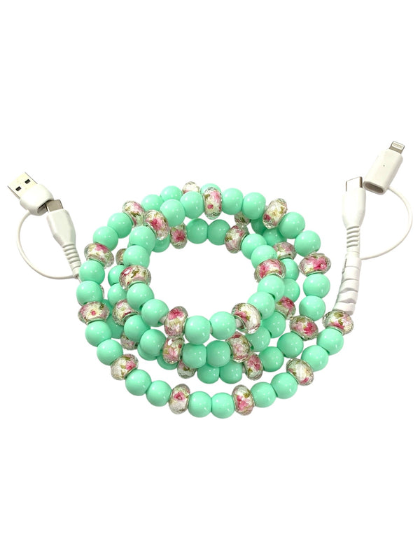 Beaded Phone Charger • Garden Bloom