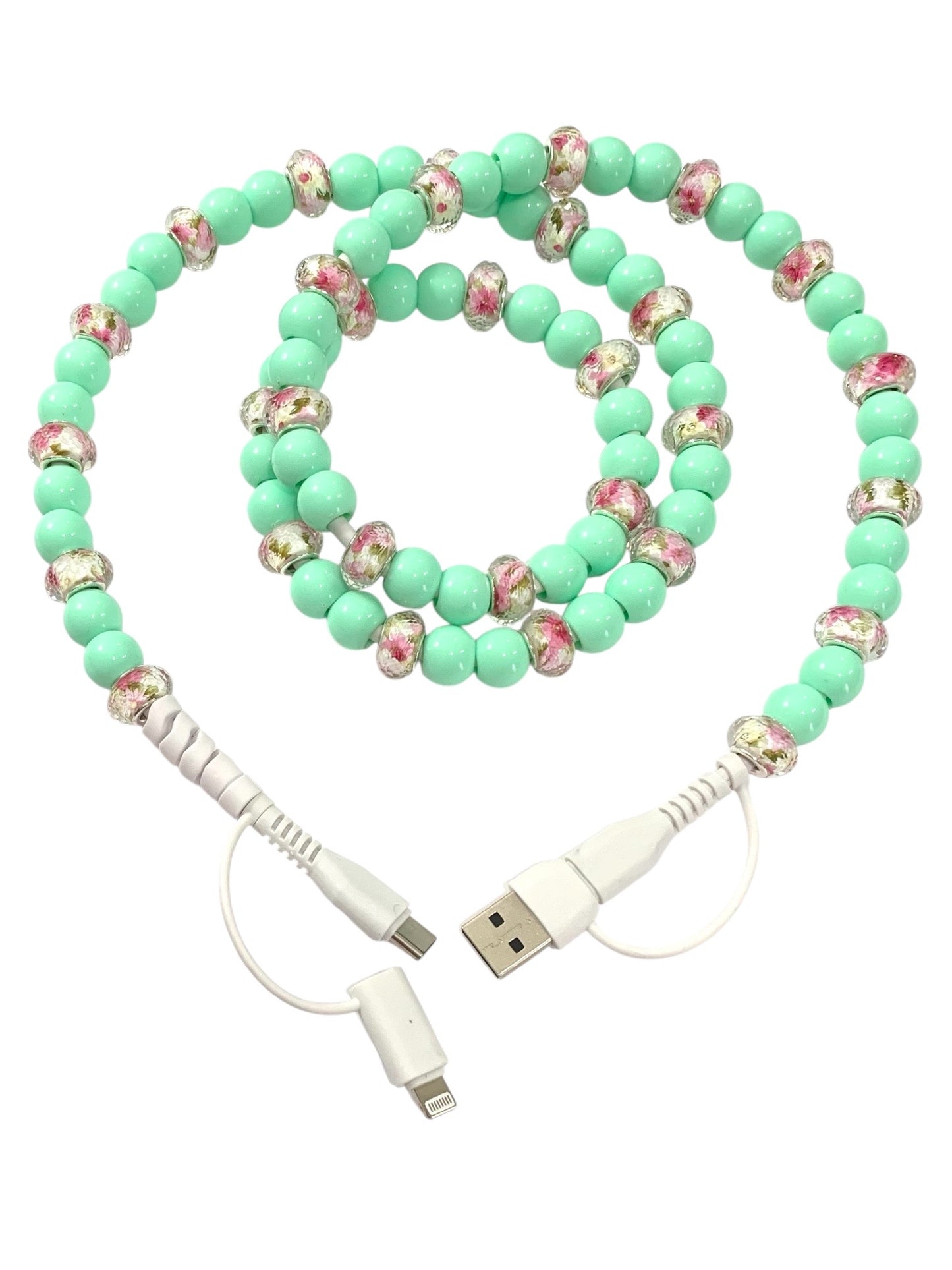 Beaded Phone Charger • Blooming Garden