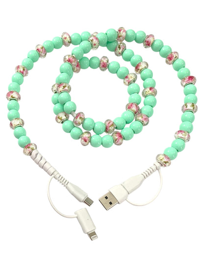 Beaded Phone Charger • Blooming Garden