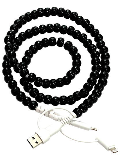 Beaded Phone Charger • Blackout