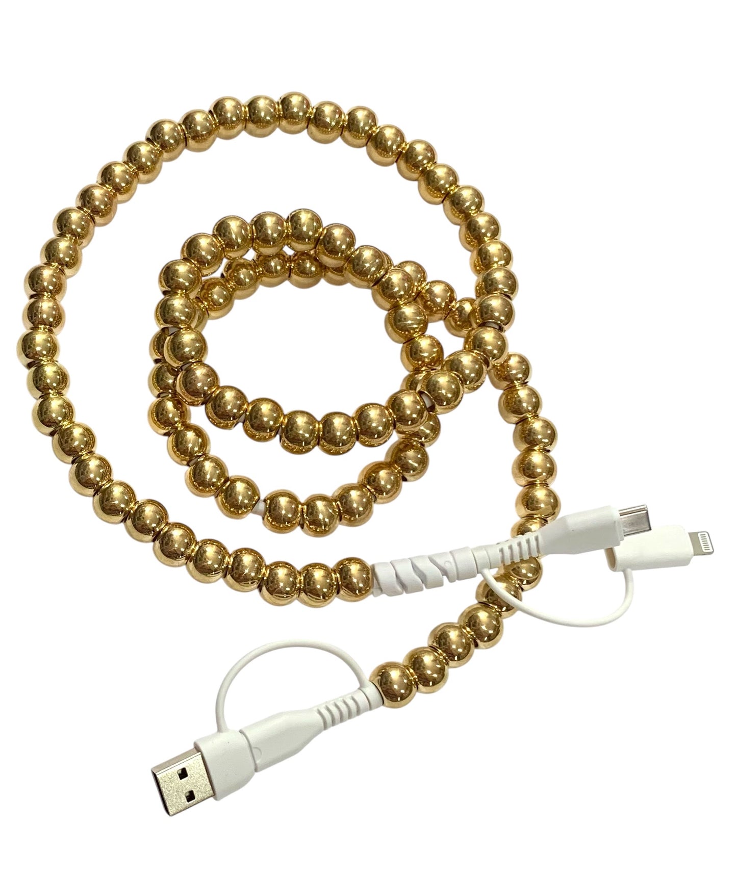 Beaded Phone Charger • Gold Rush