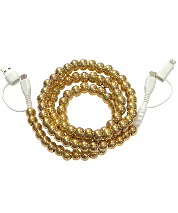Beaded Phone Charger • Gold Rush