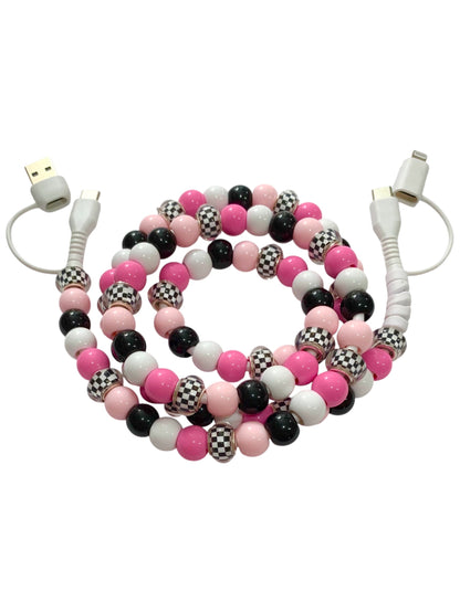 Beaded Phone Charger • Checkerboard