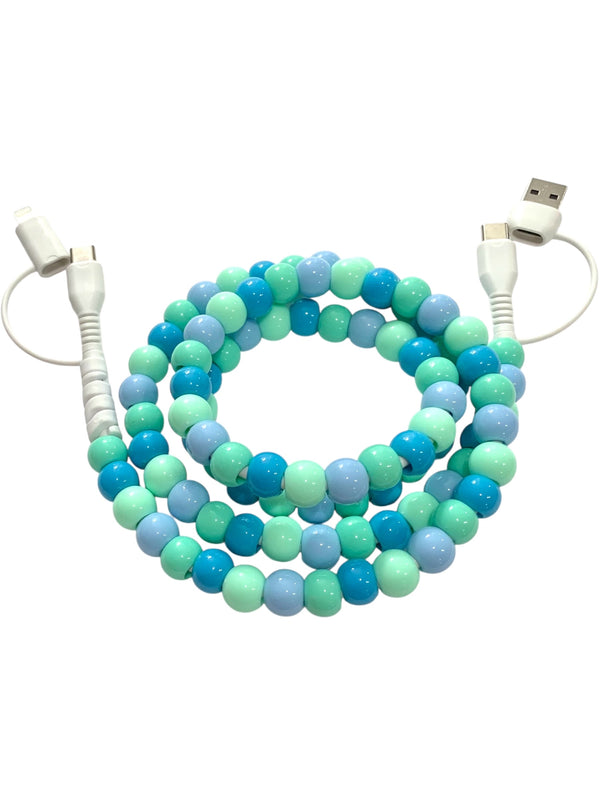 Beaded Phone Charger • Sea Breeze