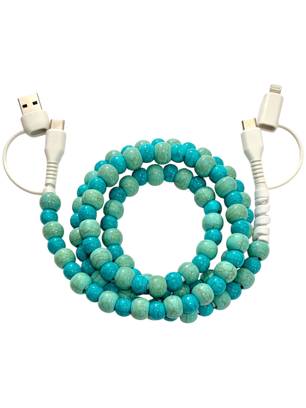 Beaded Phone Charger • Forever Turquoise