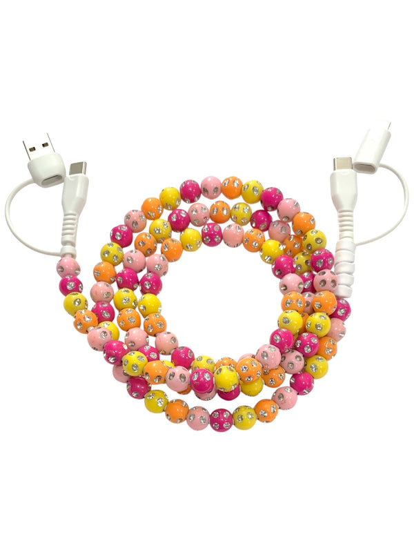 Beaded Phone Charger • Sherbert