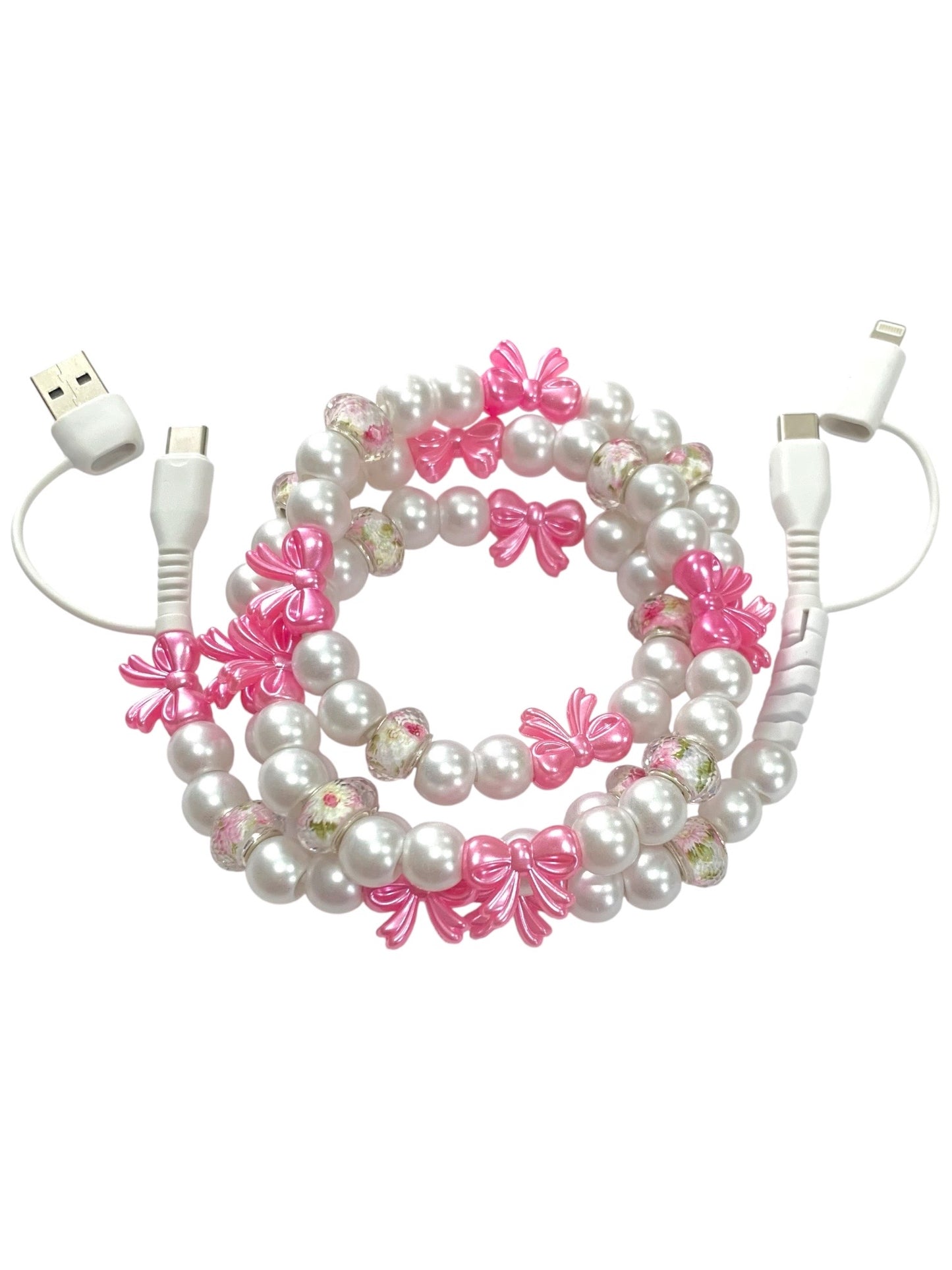 Beaded Phone Charger • Pretty In Pink