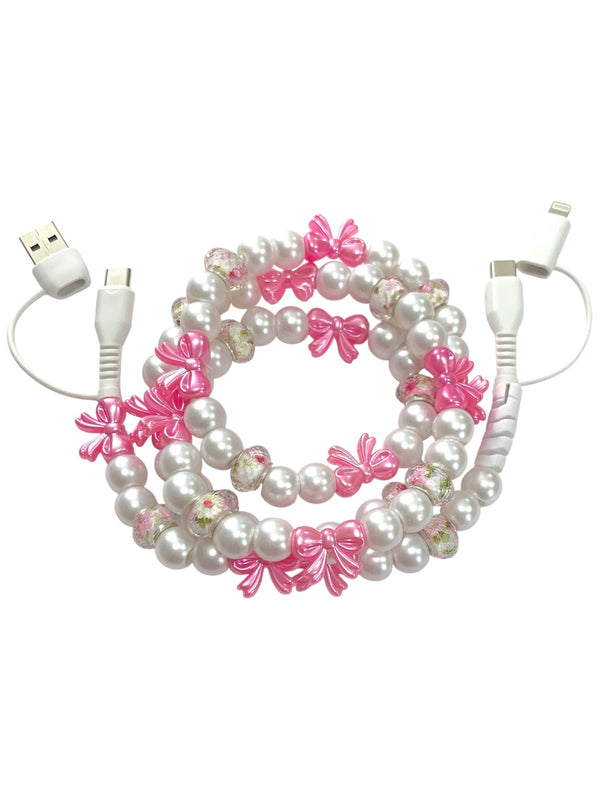 Beaded Phone Charger • Pretty In Pink