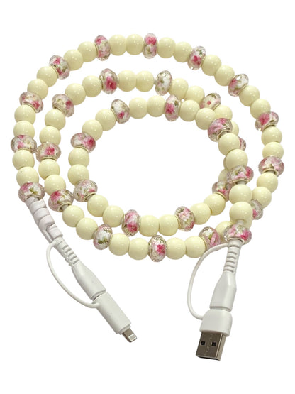 Beaded Phone Charger • Mellow Yellow