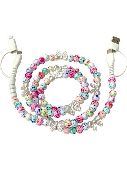 Beaded Phone Charger • Confetti