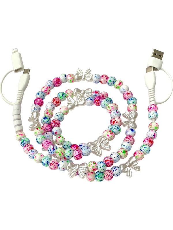 Beaded Phone Charger • Confetti