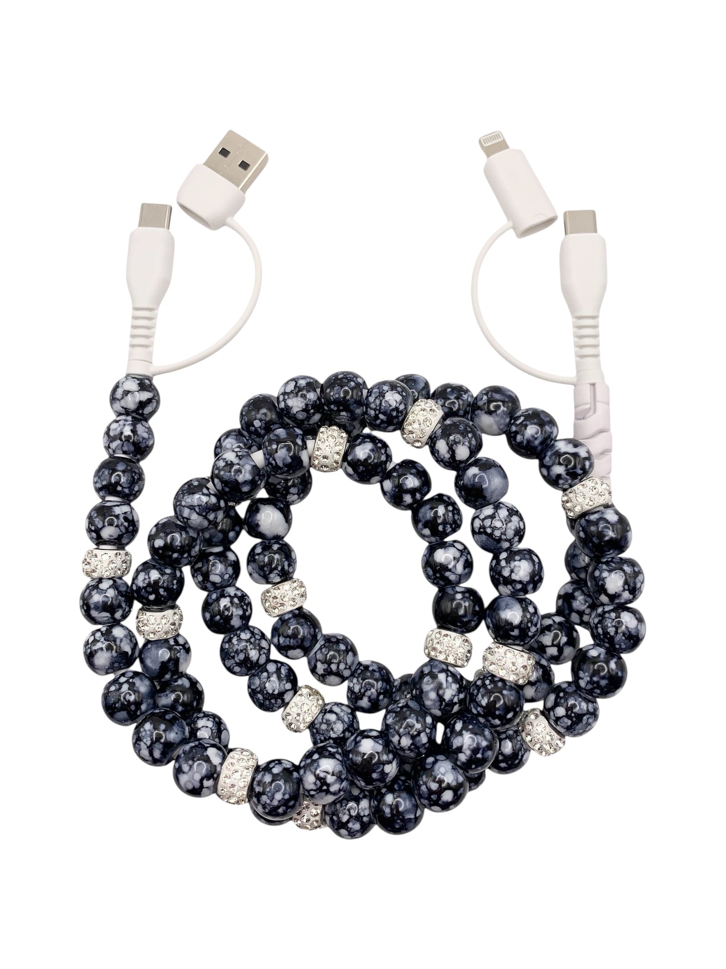 Beaded Phone Charger • Midnight Twinkle