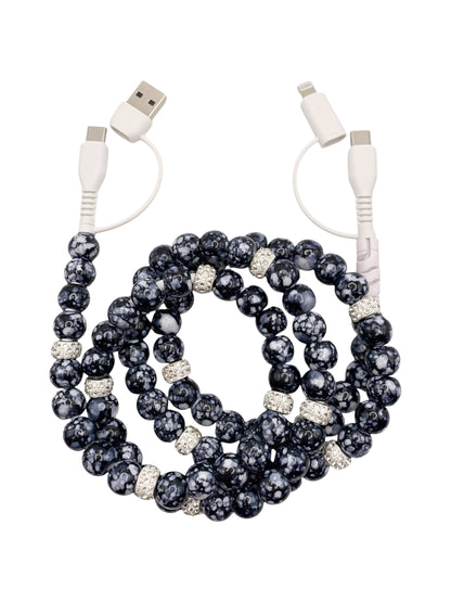 Beaded Phone Charger • Midnight Twinkle