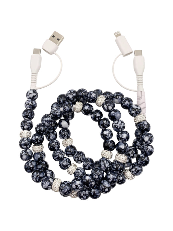 Beaded Phone Charger • Midnight Twinkle