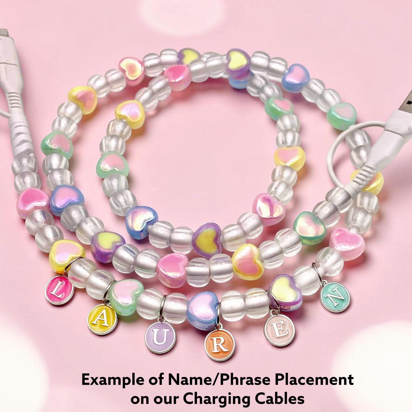 Cute 4 in 1 beaded cell phone charger