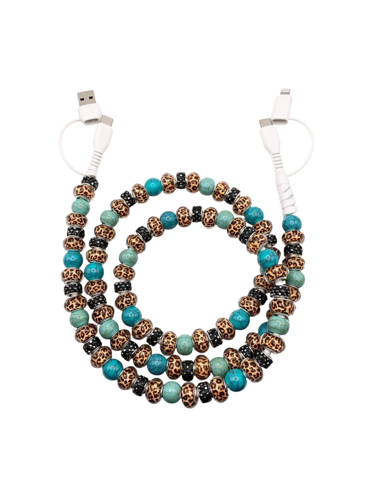 Rhinestone Cowgirl beaded cell phone charger
