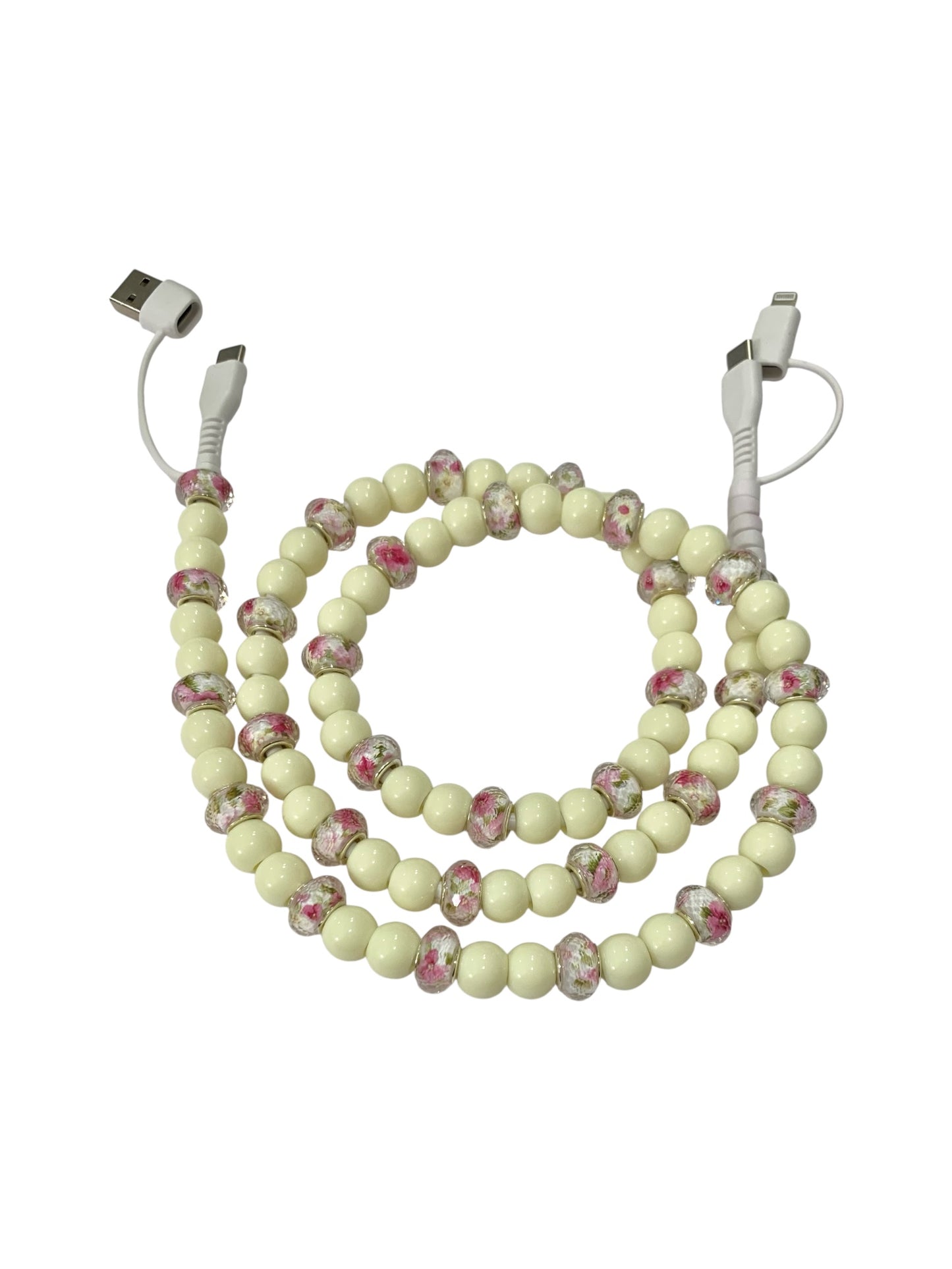 Beaded Phone Charger • Mellow Yellow