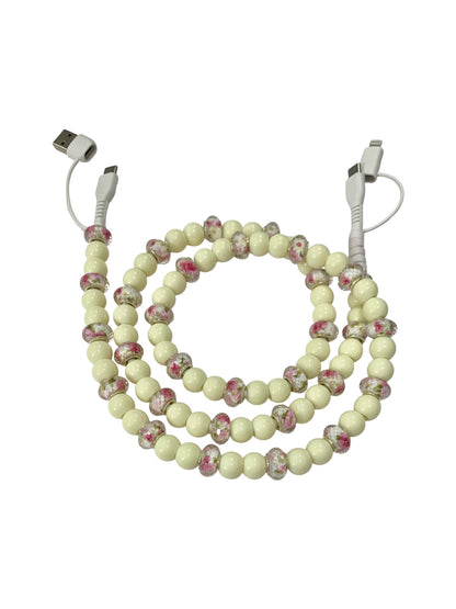 Beaded Phone Charger • Mellow Yellow